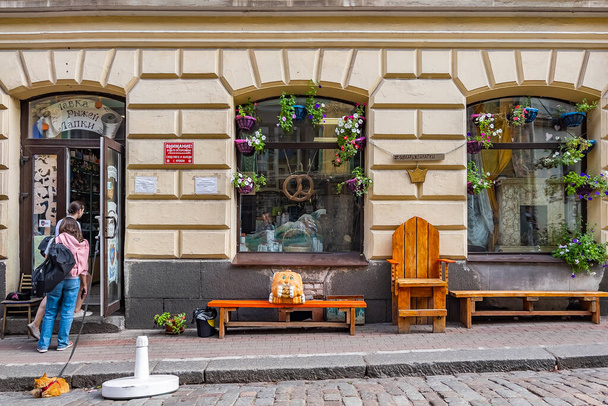 Vyborg, Russia, July 25, 2021. Typical urban view, a fragment of the historical architectural ensemble - Foto, Imagem