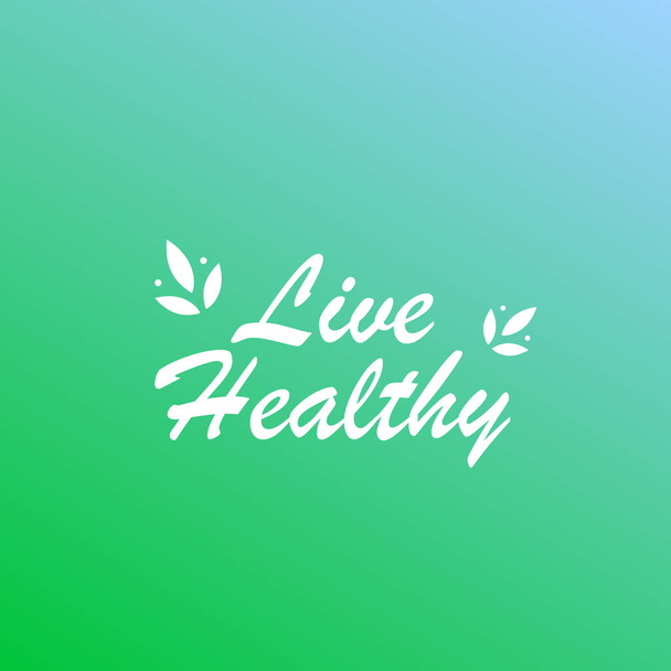 Ilustración viva y saludable de un fondo verde con letras - Vector, imagen