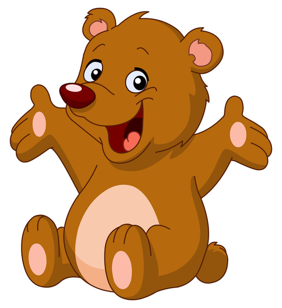 Urso de peluche feliz
 - Vetor, Imagem