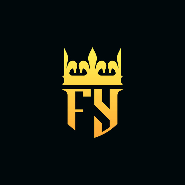 Initial Letters FY logo monogram emblem style with crown. Vector illustration - Vector, Image