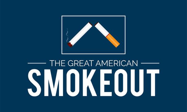 Suuri amerikkalainen savu banneri muotoilu valkoisella taustalla. Vektoripohja - Vektori, kuva