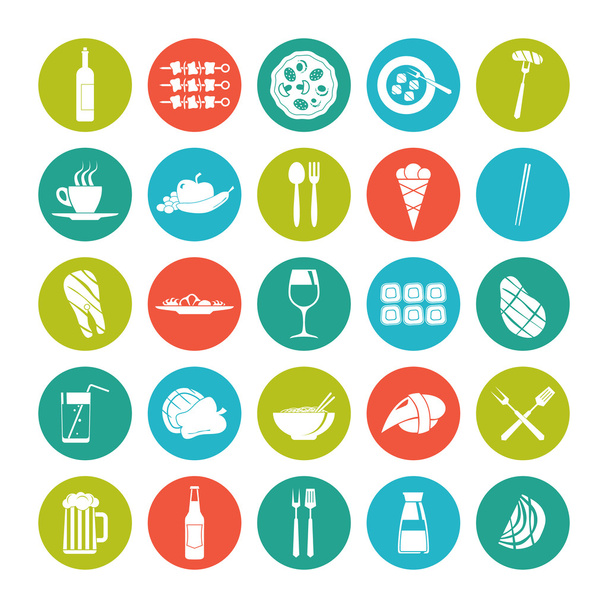 Icon set summer  food - Vector, Image