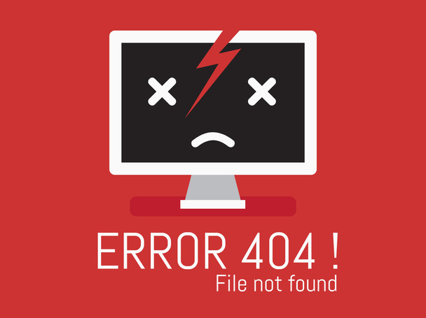 404 Error file not found on website page - Vector, Image