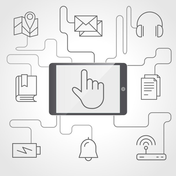Application and devices infographics with icons - Vektor, kép