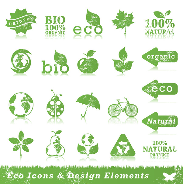 Grunge ecology design elements - Vetor, Imagem