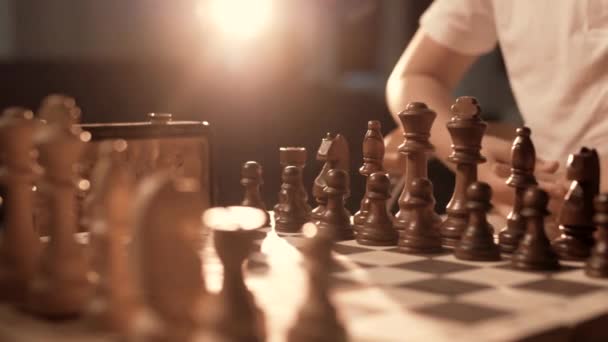 Chess game in cinematic light among school-age children  - Footage, Video