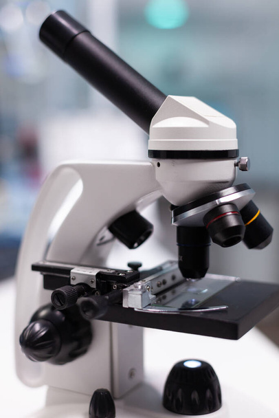 Close up of microscope in biochemistry laboratory - Photo, Image