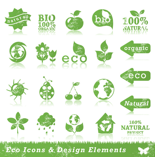 Grunge ecology design elements - Vector, Image