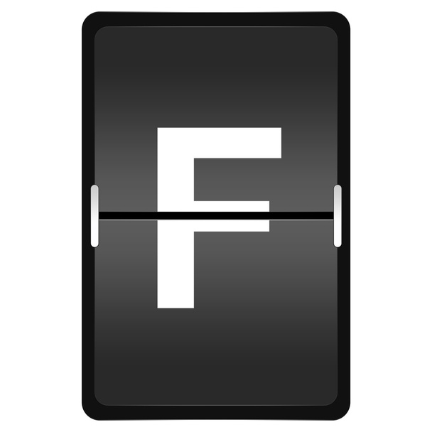 flipboard letra F de una serie de horarios del aeropuerto
 - Foto, imagen