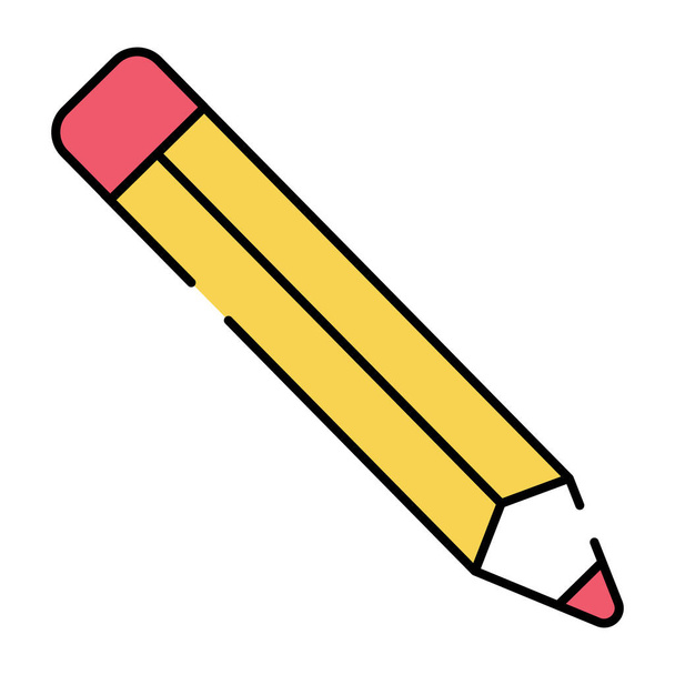 A writing tool icon, flat design of pencil - Vector, Image