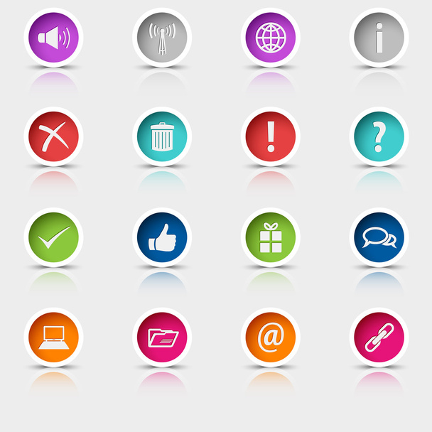 色セット ラウンド web ボタンの要素 - ベクター画像