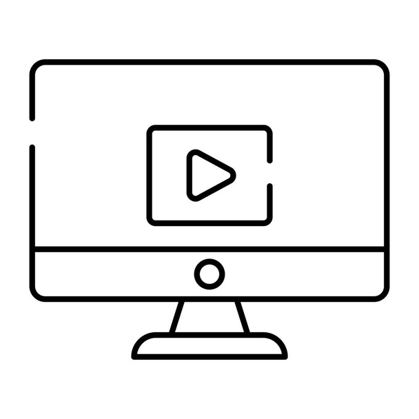 Ένα τέλειο εικονίδιο σχεδιασμού του online βίντεο φροντιστήριο - Διάνυσμα, εικόνα