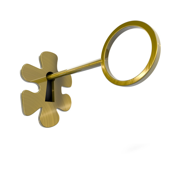 conceptual image of a lock shaped puzzle piece - Photo, Image