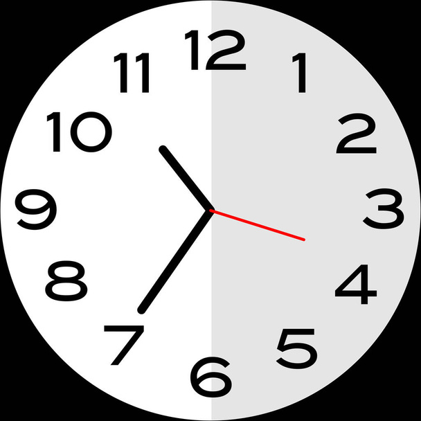 25 minutes to 11 o'clock or Twenty five minutes to eleven o'clock analog clock. Icon design use illustration flat design - Vector, Image