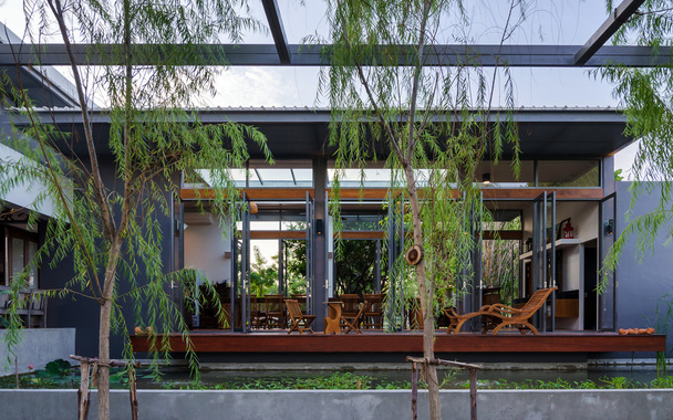 Magasság a trópusi modern ház - Fotó, kép