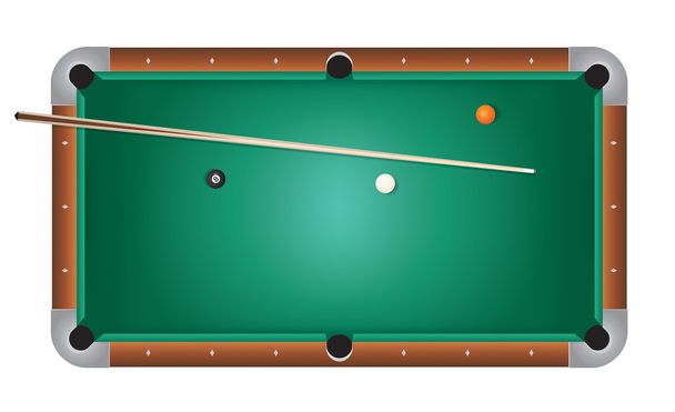 Realistic Billiards Pool Table Green Felt Illustration - Vector, Image