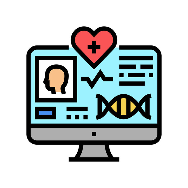telehealth researching color icon vector illustration - Vector, Image