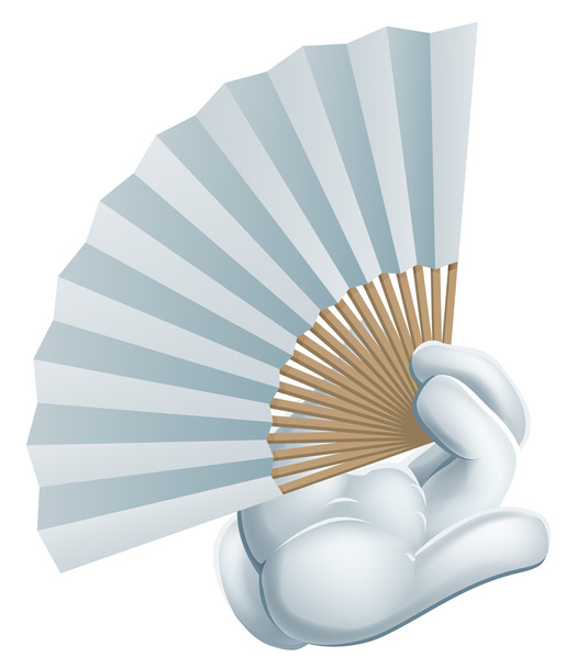 Hand holding paper fan - Wektor, obraz
