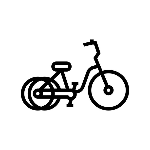 driewieler fiets type lijn pictogram vector illustratie - Vector, afbeelding