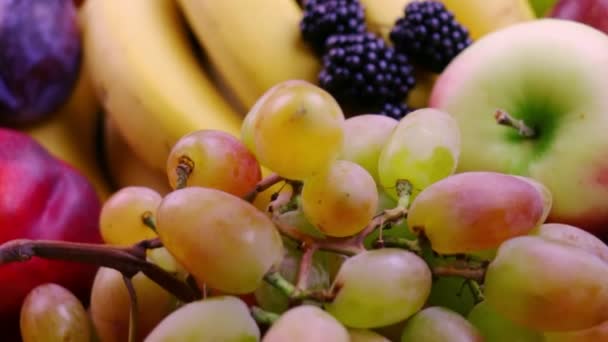 Berries and Fruits. Close-Up - Video