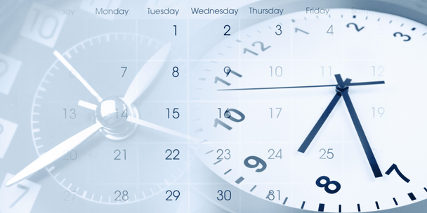Caras de reloj y calendario compuesto - Foto, Imagen