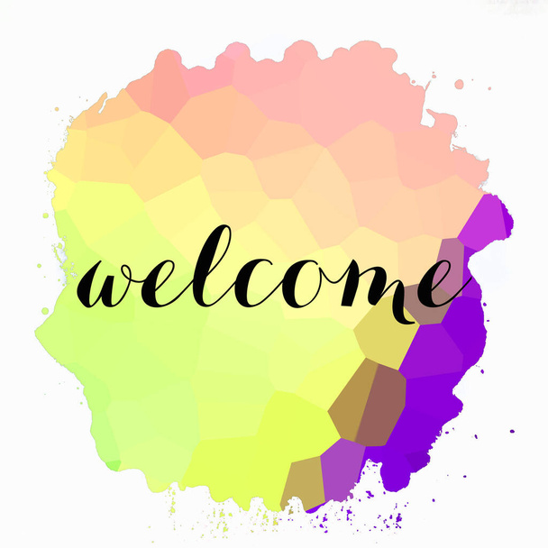 welcome text on abstract colorful background - Photo, Image