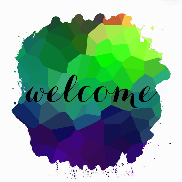 texto de boas-vindas em fundo colorido abstrato - Foto, Imagem