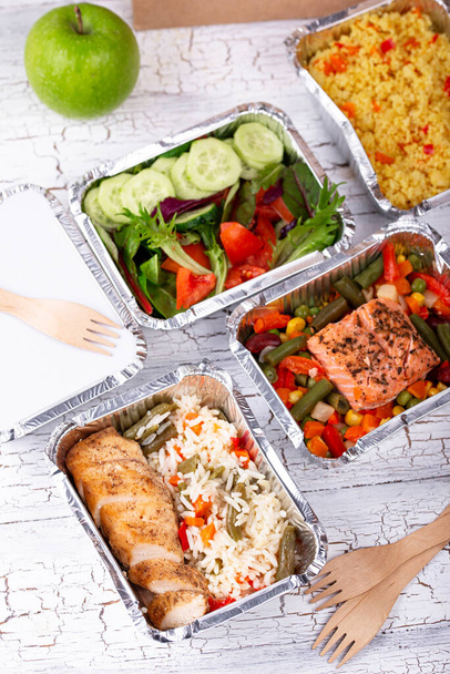 Food delivery concept. Lunch in container - Photo, Image