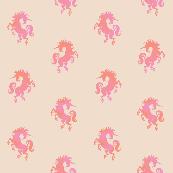 Pink unicorns - vector pattern - Вектор,изображение