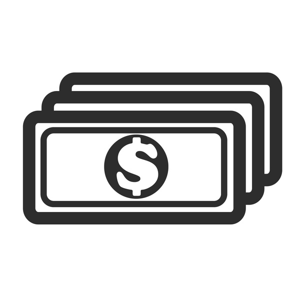 Vector Stack of Money Black Icon - Вектор, зображення