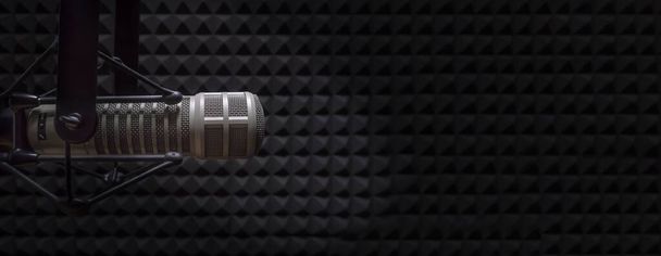 Background with a professional microphone - Photo, Image