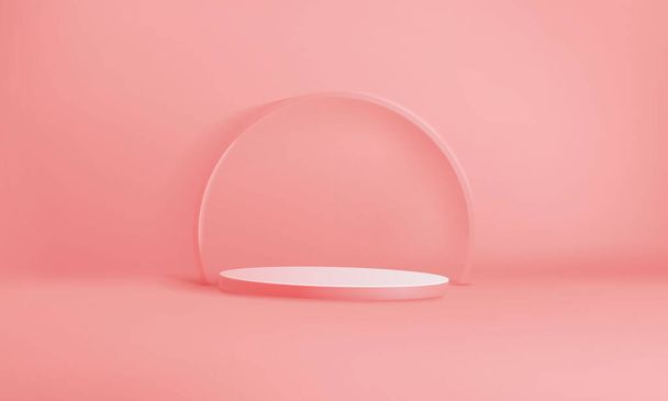 mockup platform pink geometrical forms for product presentation. Vector - Διάνυσμα, εικόνα