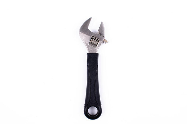 Adjustable wrench tool, isolated on white background - Photo, Image