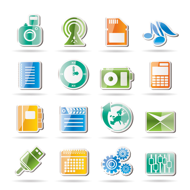 Mobile Phone Performance, Business and Office Icons - Vettoriali, immagini