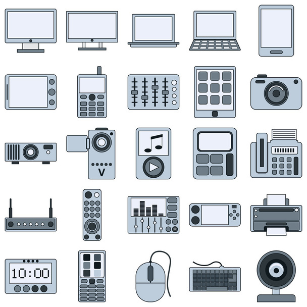 Modern electronic devices icons - Vettoriali, immagini