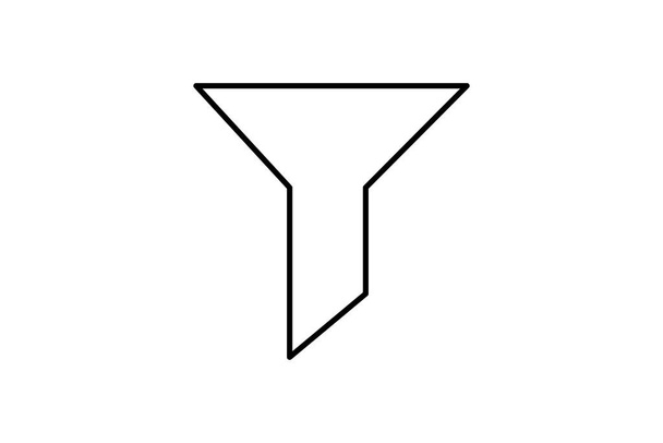 embudo icono de filtro negro contorno vector - Vector, Imagen