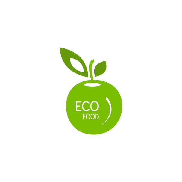 Eco food. Apple. Logo, sticker, emblem. A design element. - Vector, Image
