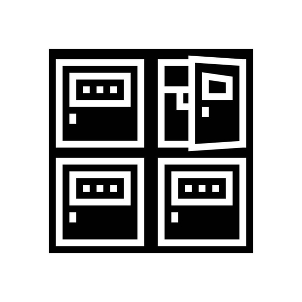 post office box glyph icon vector illustration - Vector, Image