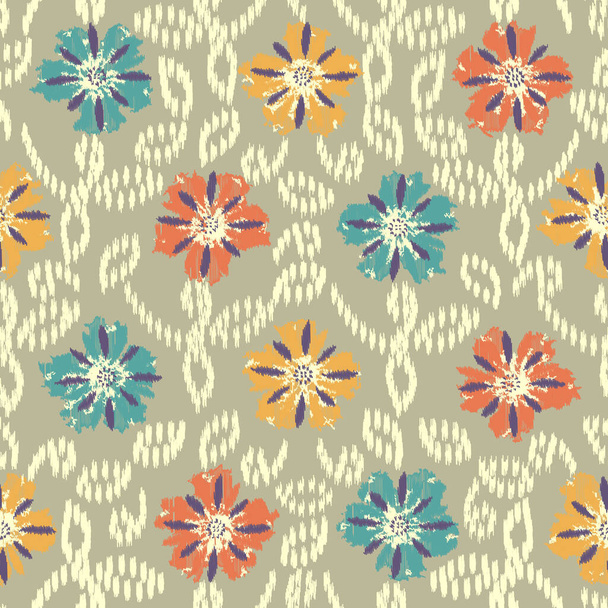 Naadloos abstract patroon met bloemsieraad - Vector, afbeelding