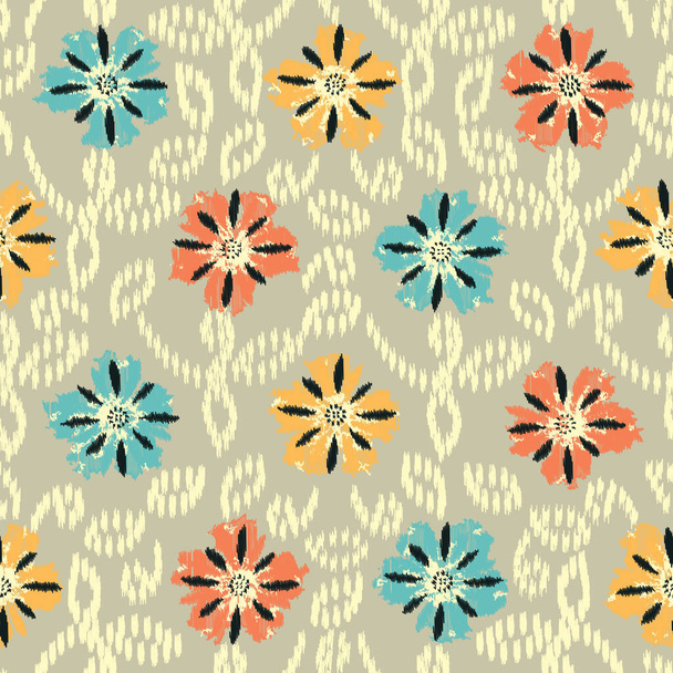 Seamless abstract pattern with floral ornament - Διάνυσμα, εικόνα