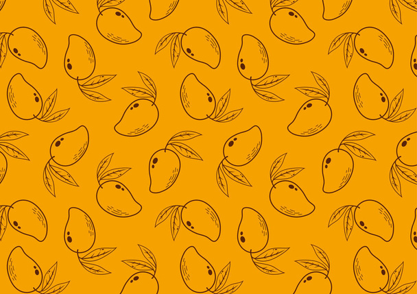 Mango pattern wallpaper. Mango symbol vector. - Vector, imagen