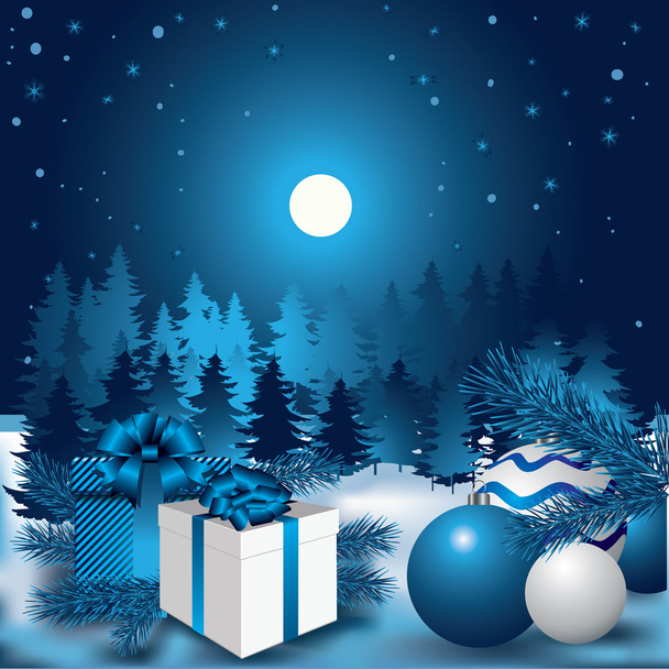 クリスマスの夜 - ベクター画像