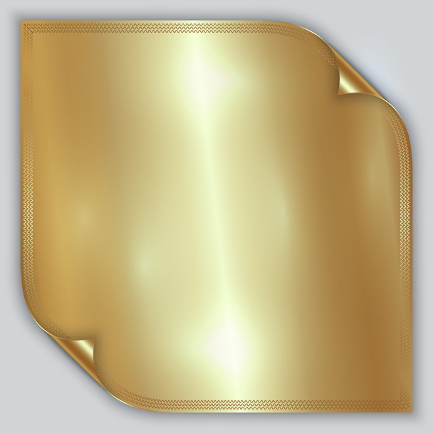 Strato laminato metallizzato dorato astratto vettoriale con bordo
 - Vettoriali, immagini