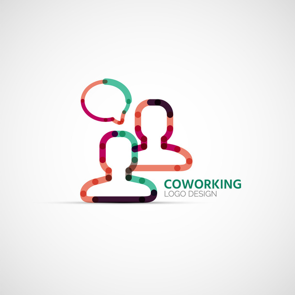 Vector coworking company logo, business concept - Vector, Image
