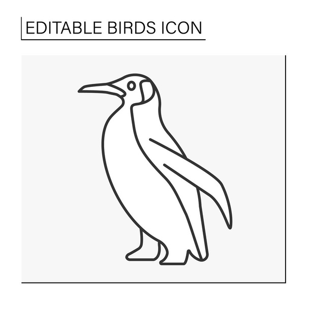 Ikone der Pinguinlinie - Vektor, Bild
