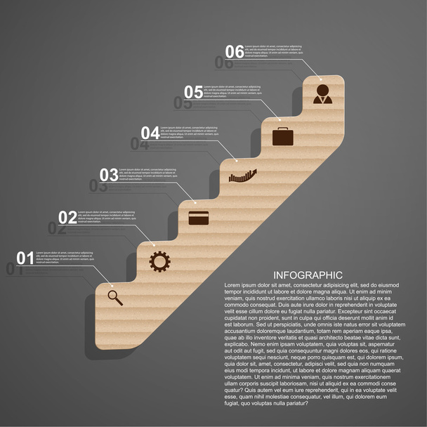 Infographic in the form of steps staircase design concept. - Vector, Image