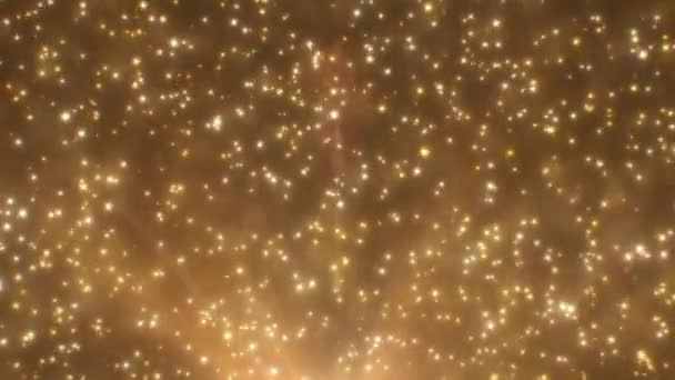 Mooie glanzende Abstract Goud Deeltje Stof Glitter Sparkles Stijgend - 4K Naadloze VJ Loop Beweging Achtergrond Animatie - Video