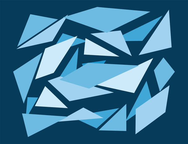 抽象的な青の三角形のパターンを持つ幾何学的背景 - ベクター画像