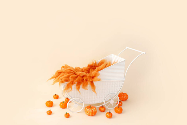 Pasgeboren digitale achtergrond Herfst pompoen - Foto, afbeelding