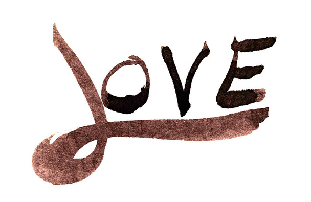 Amor alfabeto aquarela caligrafia palavras - Foto, Imagem